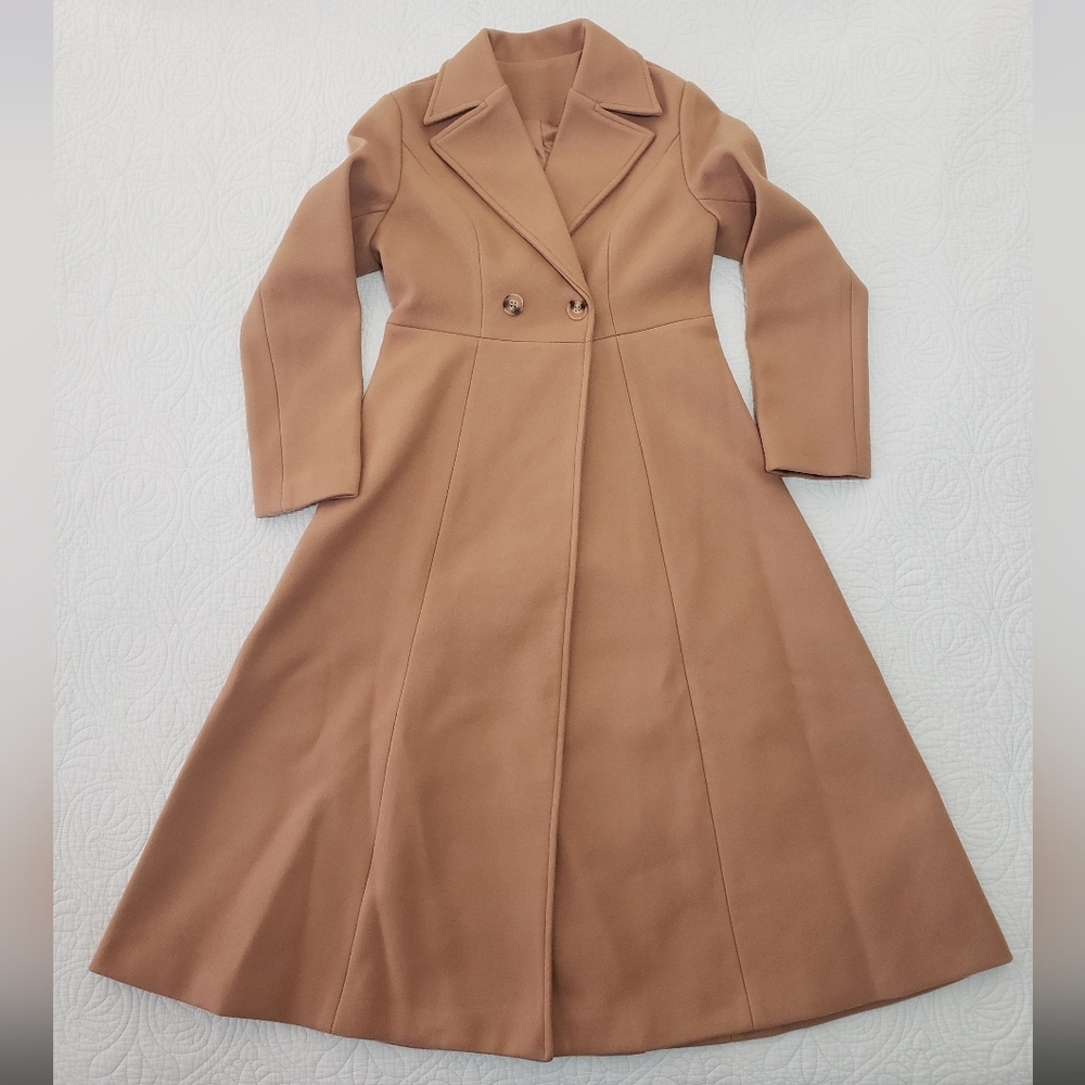 Stylish Tan Coat Size S